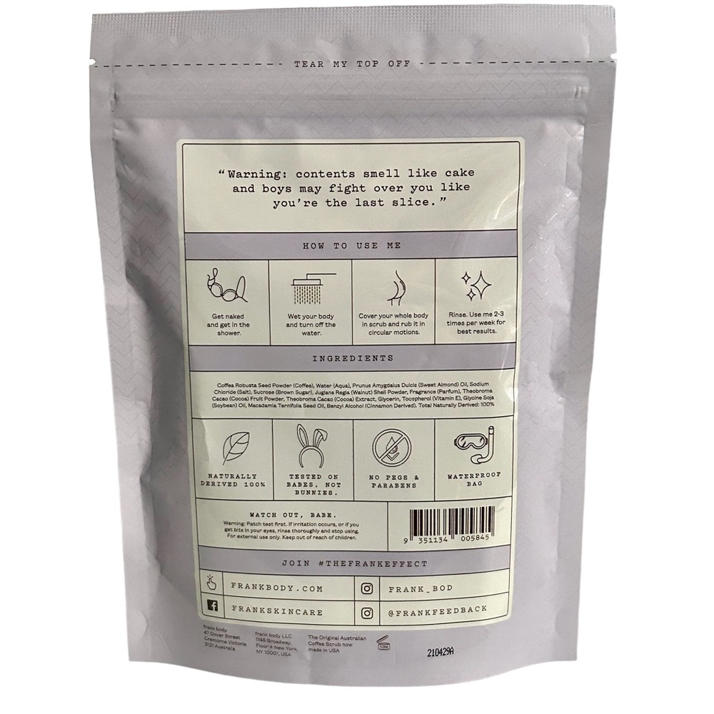 NEW Frank Body Cacao Coffee Scrub 7.050z Unopened - Picture 6 of 6